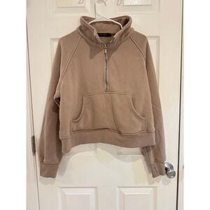 Automet Half Zip Pullover‎ Sweatshirt Cropped Cozy Comfy Casual XL